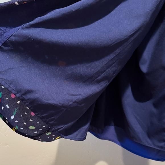 Staud Abstract Fruits and Veggie Blue Midi Knee Length Zip Back Colorful Skirt - Picture 14 of 16